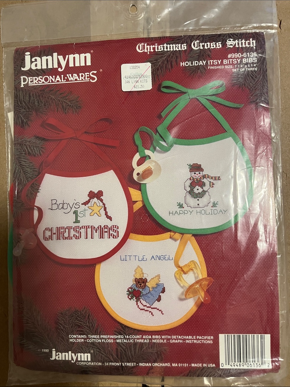 Janlynn Holiday Bib Set - Red, Green, Yellow